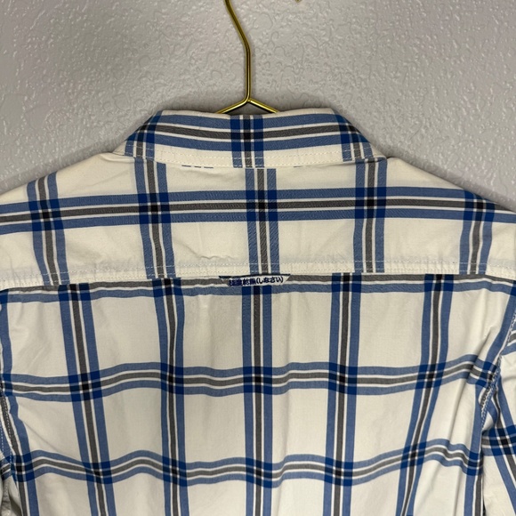 Superdry Men's Long- sleeved shirt with a blue & white [\plaid pattern - X-Large - Picture 7 of 9